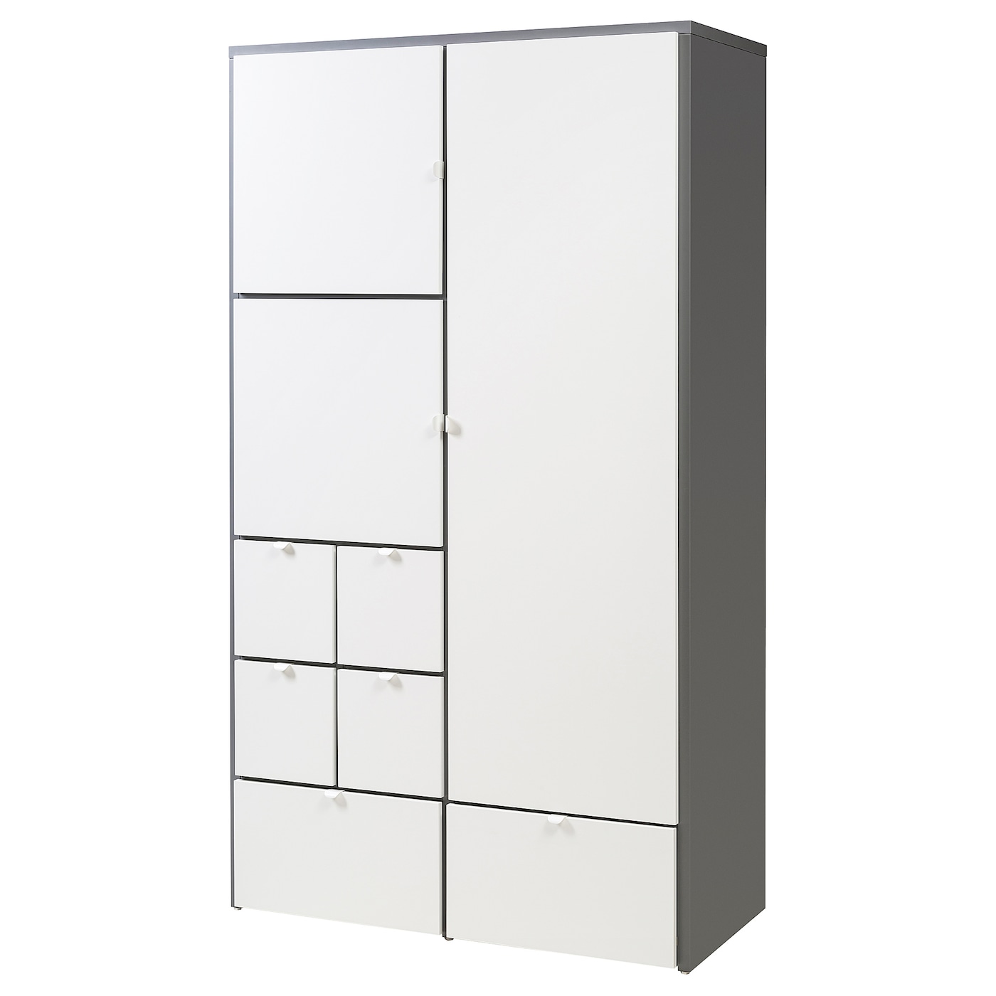 IKEA VISTHUS Guardaroba grigio/bianco 122x59x216 cm