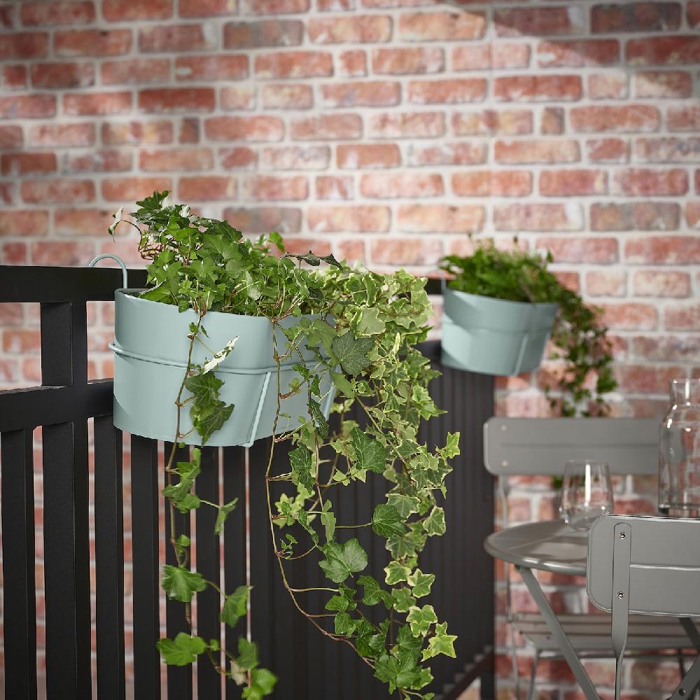 IKEA VITLÖK Fioriera Con Supporto Da Interno/esterno/turchese 56x20 Cm