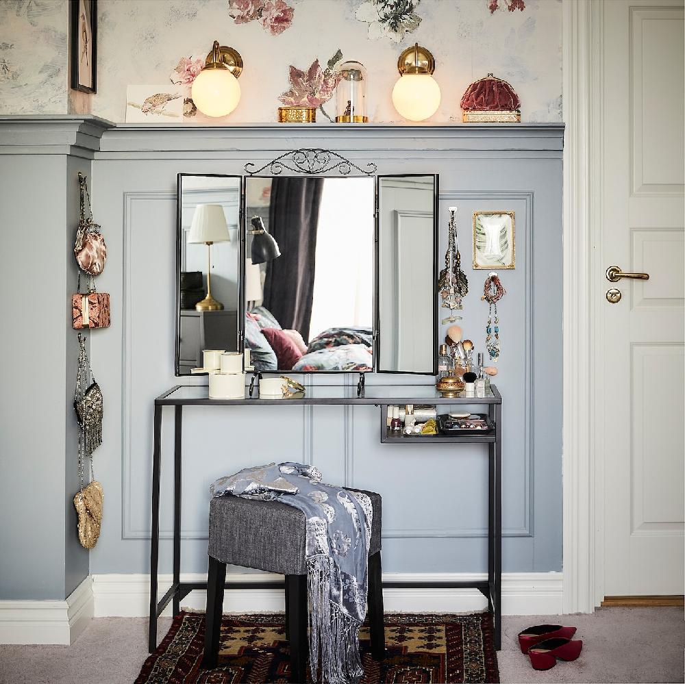 IKEA VITTSJÖ Tavolo Per PC Portatile Marrone-nero/vetro 100x36 Cm