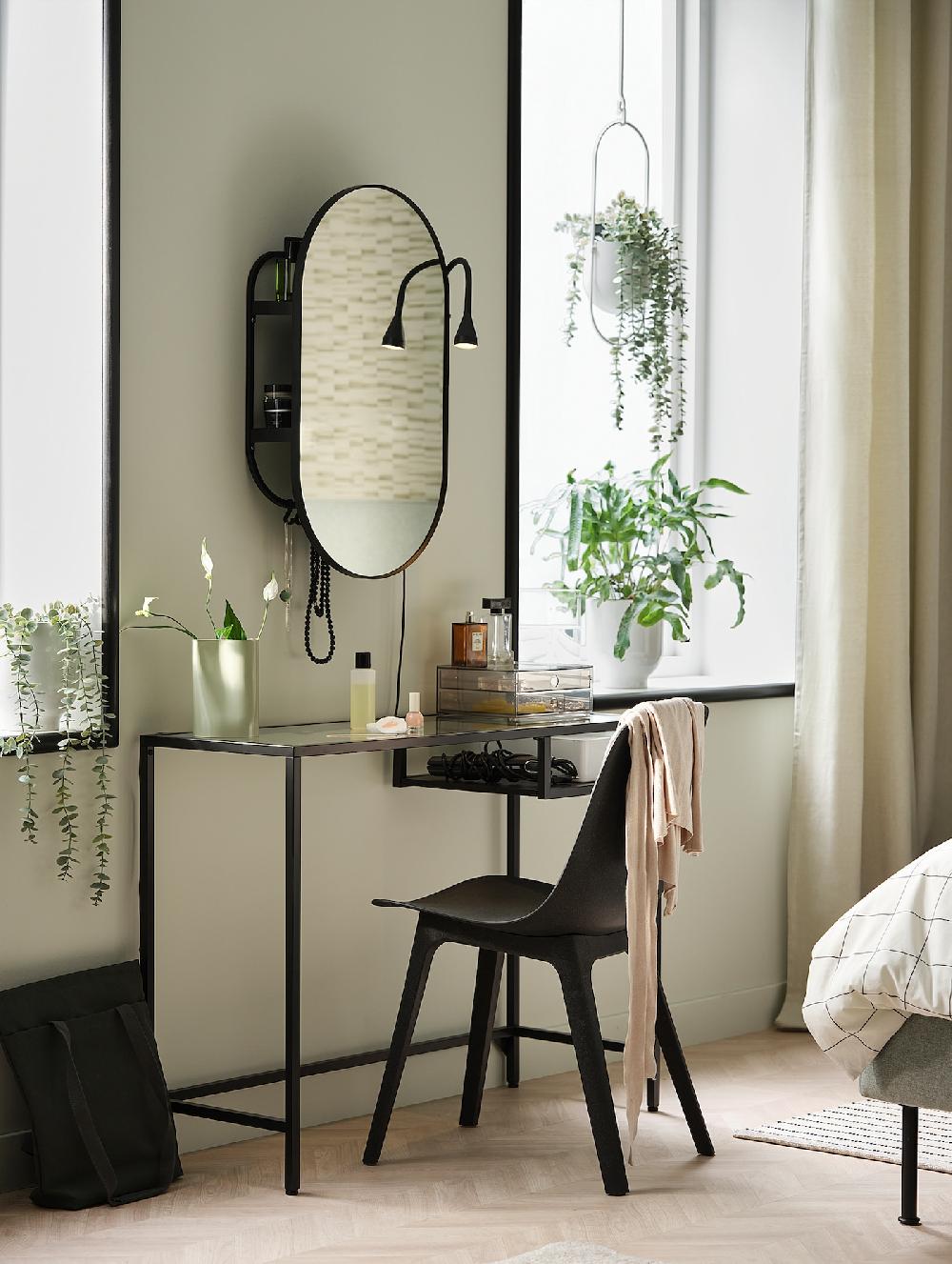 IKEA VITTSJÖ Tavolo Per PC Portatile Marrone-nero/vetro 100x36 Cm