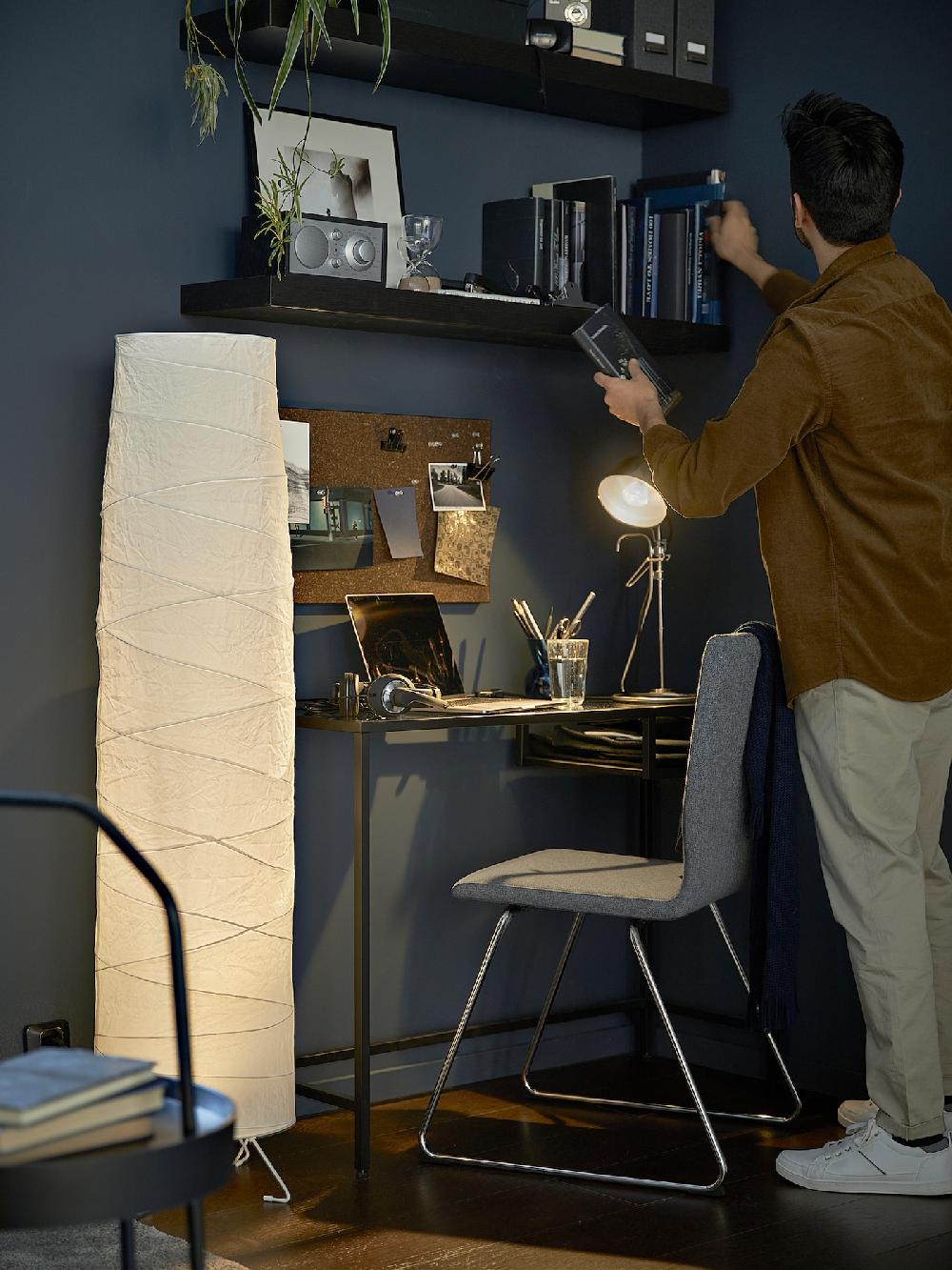 IKEA VITTSJÖ Tavolo Per PC Portatile Marrone-nero/vetro 100x36 Cm