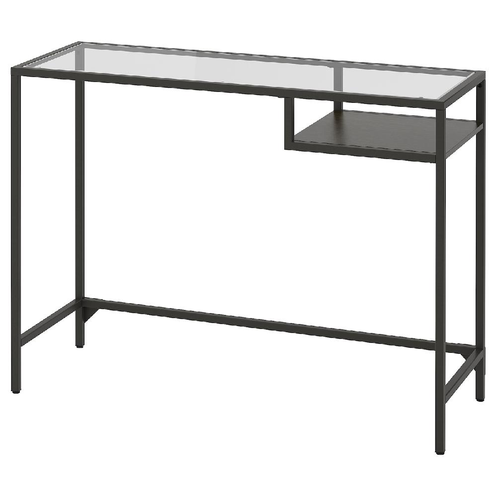 IKEA VITTSJÖ Tavolo per PC portatile marrone-nero/vetro 100x36 cm