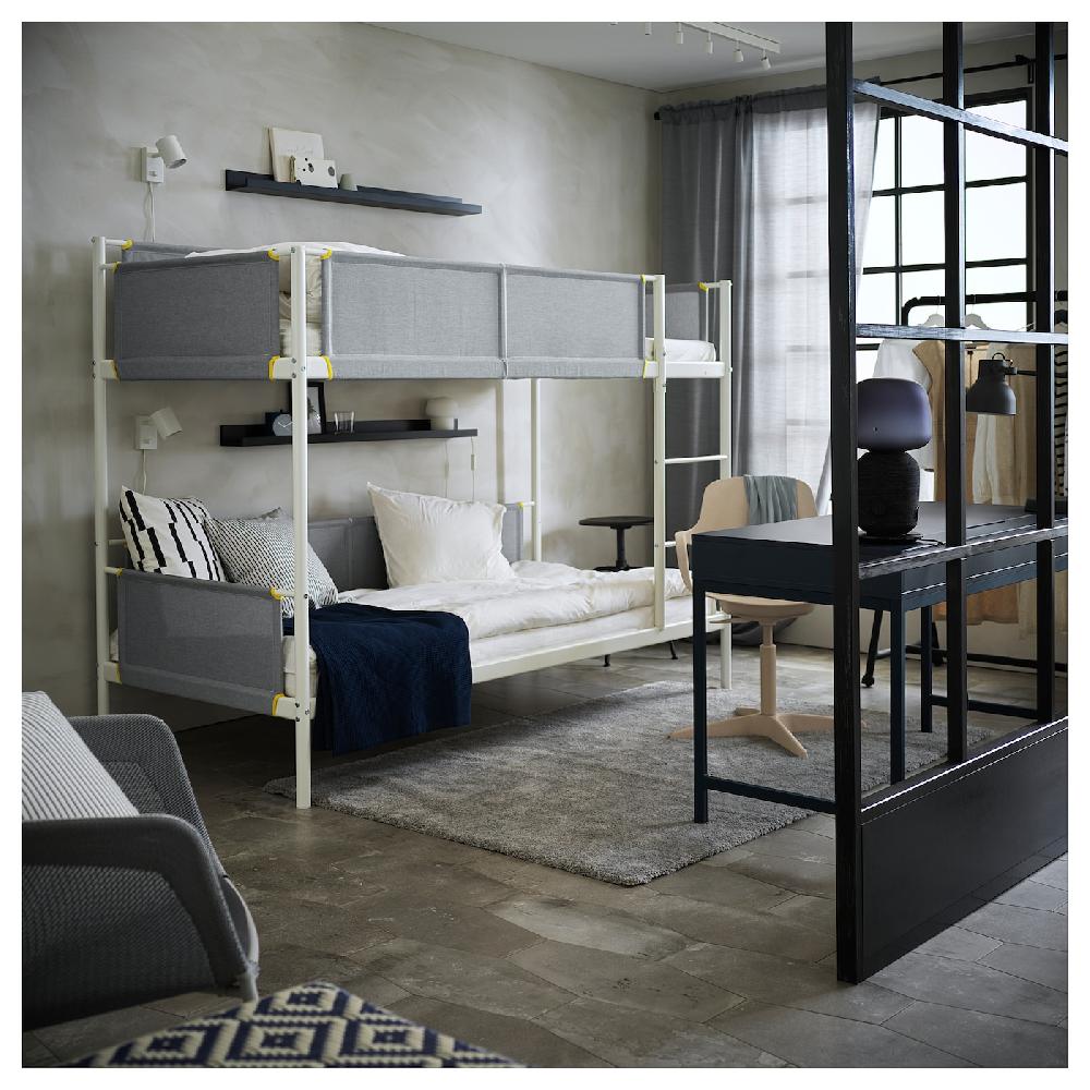 IKEA VITVAL Struttura Per Letto A Castello Bianco/grigio Chiaro 90x200 Cm