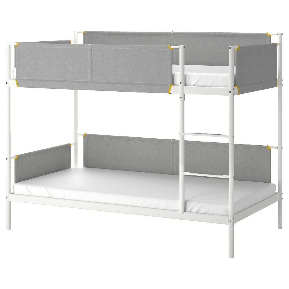IKEA VITVAL Struttura per letto a castello bianco/grigio chiaro 90x200 cm