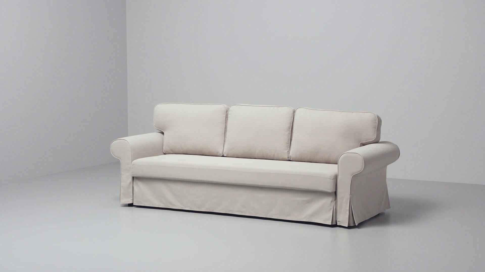 IKEA VRETSTORP Divano Letto A 3 Posti Hakebo Grigio-verde