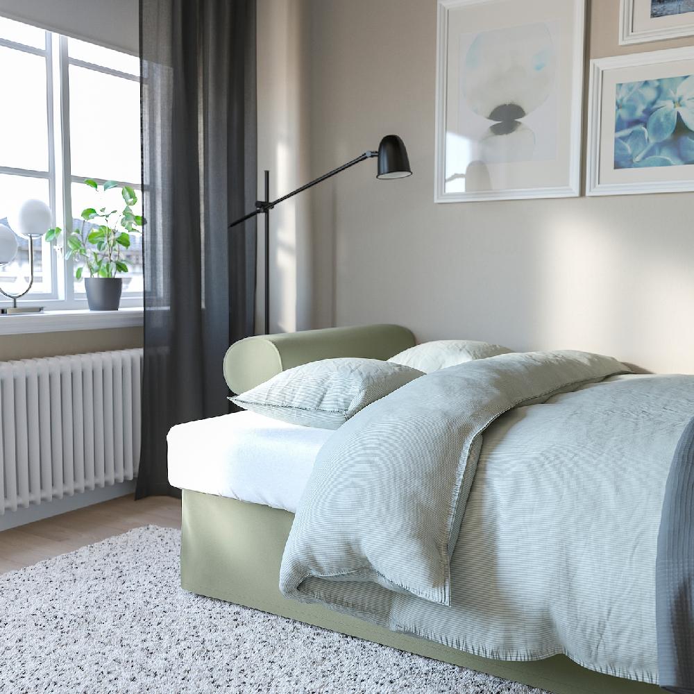 IKEA VRETSTORP Divano Letto A 3 Posti Hakebo Grigio-verde
