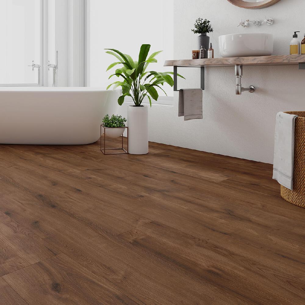 Leroy Merlin Pavimento laminato passaggio intenso ARTENS H20 GANDIS noce scuro resistente all'acqua Sp 10 mm confezione da 3.019 m²