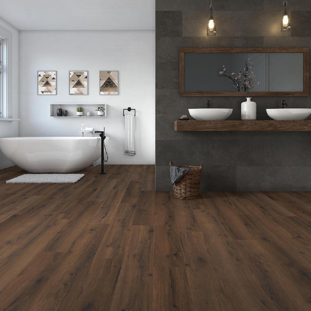 Leroy Merlin Pavimento Laminato Passaggio Intenso ARTENS Waterwood Noce Scuro Resistente All'acqua Sp 7 Mm Confezione Da 2.22 M²