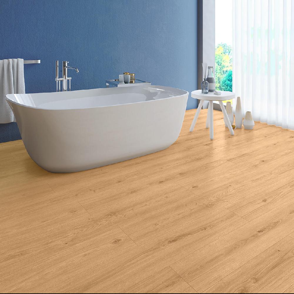 Leroy Merlin Pavimento laminato passaggio intenso ARTENS Waterwood miele resistente all'acqua Sp 7 mm confezione da 2.22 m²