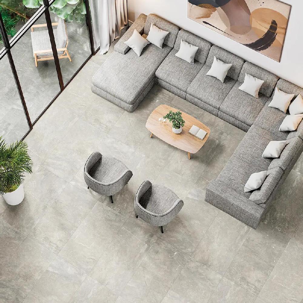 Leroy Merlin Piastrella da pavimento e rivestimento interno ed esterno 60 x 120 cm Sp. 9.2 mm rettificato Path Warm in gres porcellanato opaco grigio traffico molto intenso (pei 5/5) R10 1.44 mq