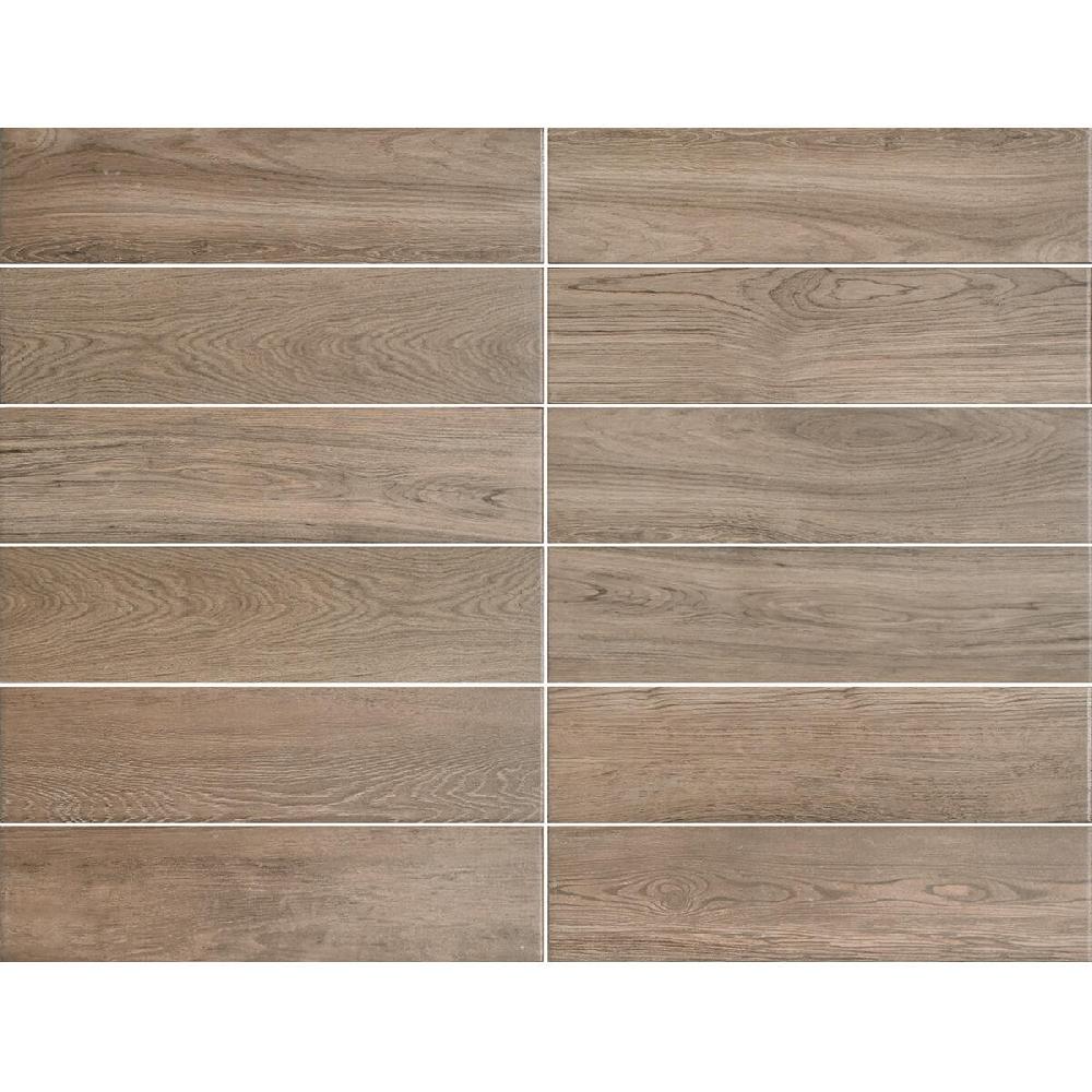 Leroy Merlin Piastrella Da Pavimento Interno 15 X 60 Cm Sp. 7.5 Mm Frassino In Ceramica Smaltato Opaco Marrone Traffico Medio Forte (pei 3/5) R9 1.62 Mq