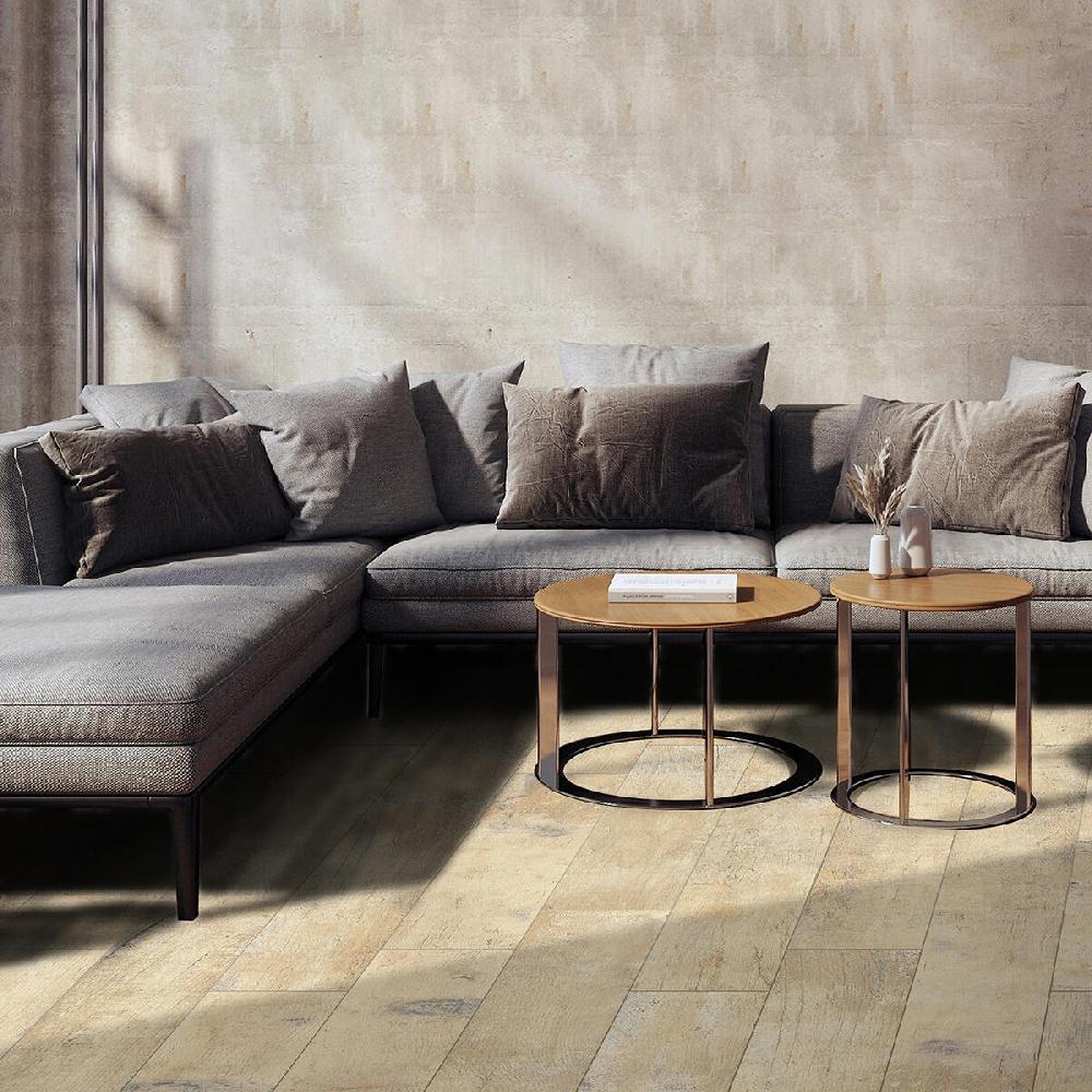 Leroy Merlin Piastrella da pavimento interno 20 x 121 cm Sp. 9 mm rettificato Quebec in gres porcellanato smaltato opaco beige traffico intenso (pei 4/5) R9 1.2 mq