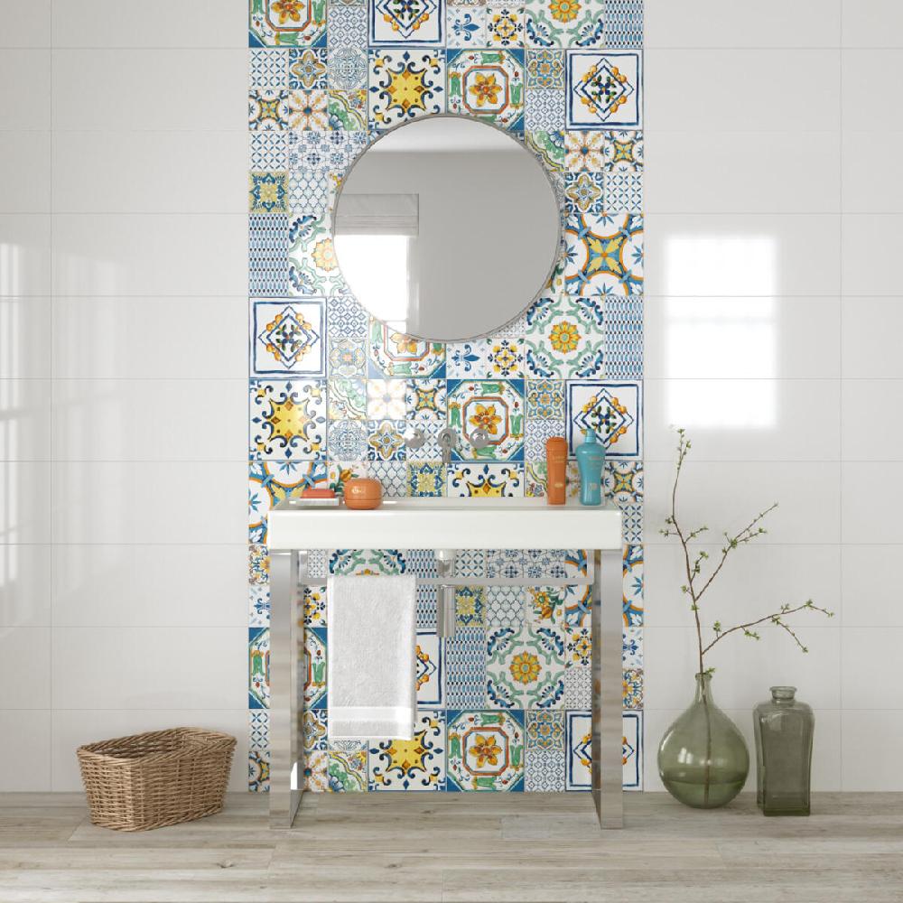 Leroy Merlin Piastrella Da Rivestimento Interno 25 X 60 Cm Sp. 8 Mm Weiss Decoro In Ceramica Smaltato Lucido Multicolore 1.5 Mq