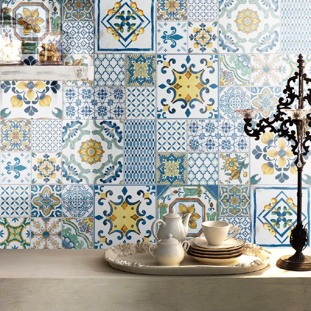 Leroy Merlin Piastrella da rivestimento interno 25 x 60 cm Sp. 8 mm Weiss Decoro in ceramica smaltato lucido multicolore 1.5 mq