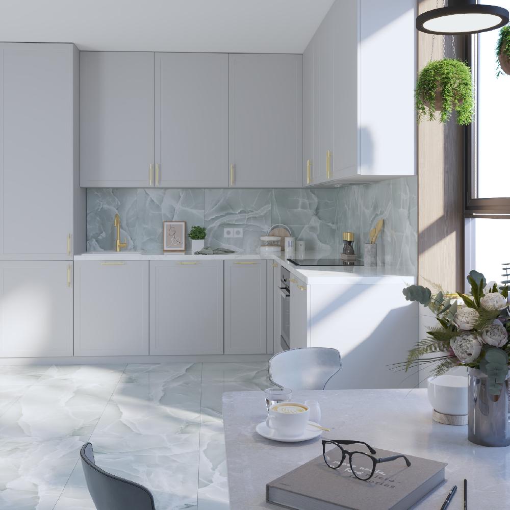 Leroy Merlin Piastrella Da Rivestimento Interno 60 X 120 Cm Sp. 7 Mm Rettificato Altea In Gres Porcellanato Smaltato Lucido Onice Blu Traffico Medio Forte (pei 3/5) 1.44 Mq