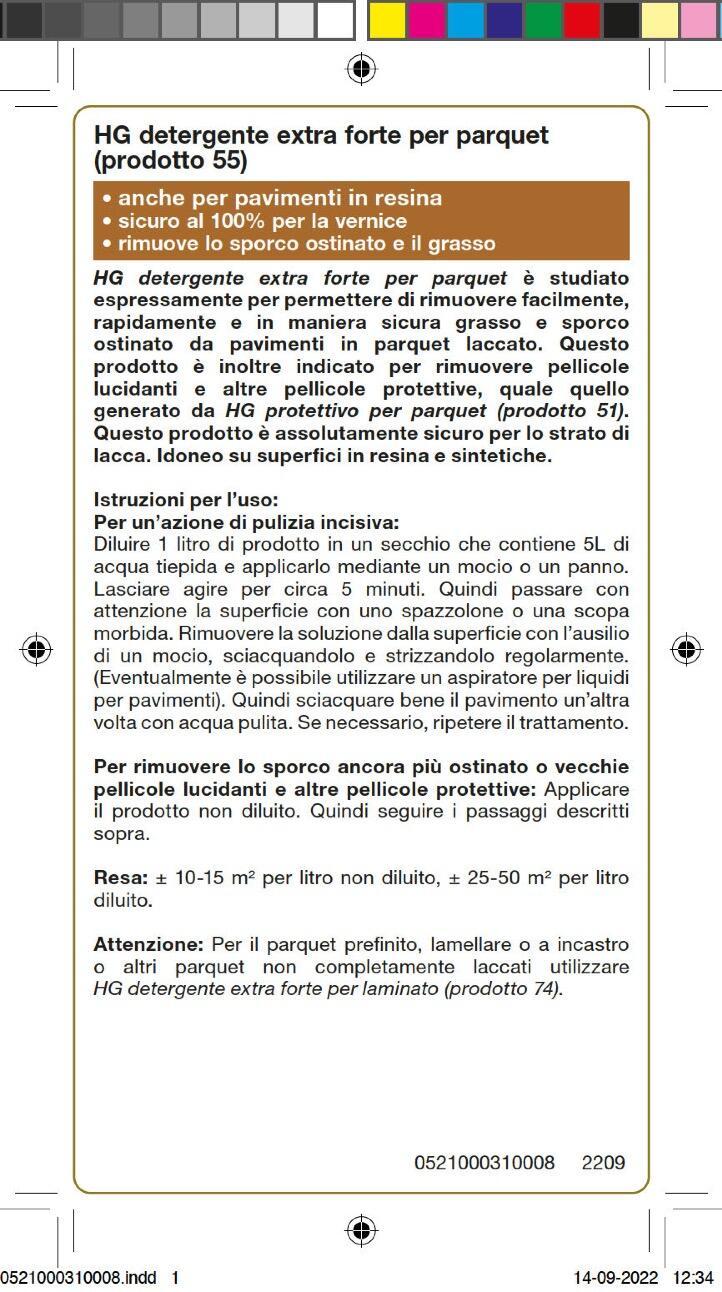 Leroy Merlin Prodotto Per La Manutenzione HG DETERGENTE PARQUET EXTRA FORTE-55 1 L