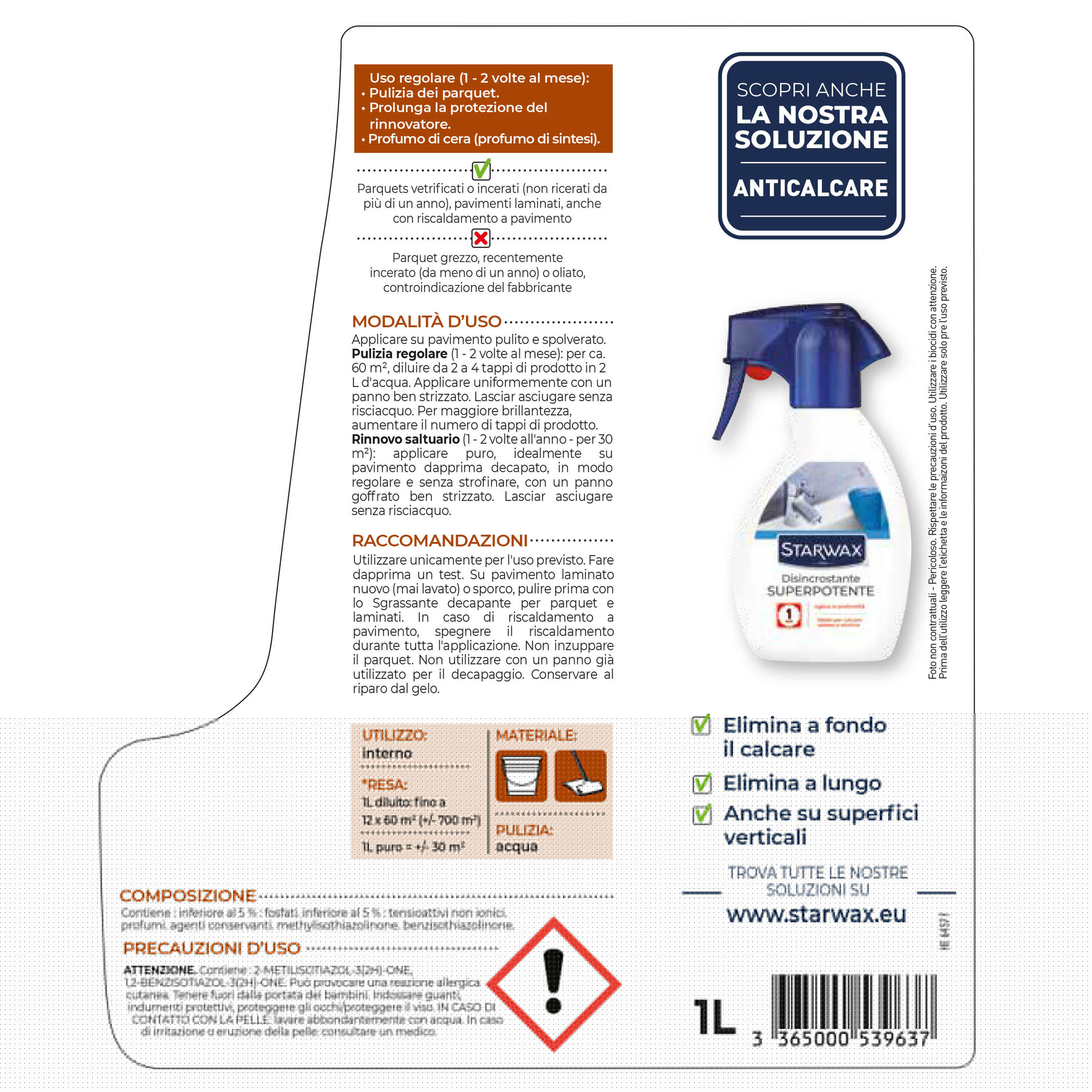 Leroy Merlin Prodotto Per La Manutenzione STARWAX Lucidante Protector Parquet 1 L