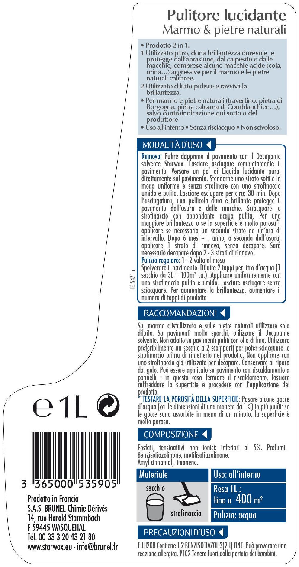Leroy Merlin Rinnovatore STARWAX Lucidante Marmo E Pietre Naturali 1 L