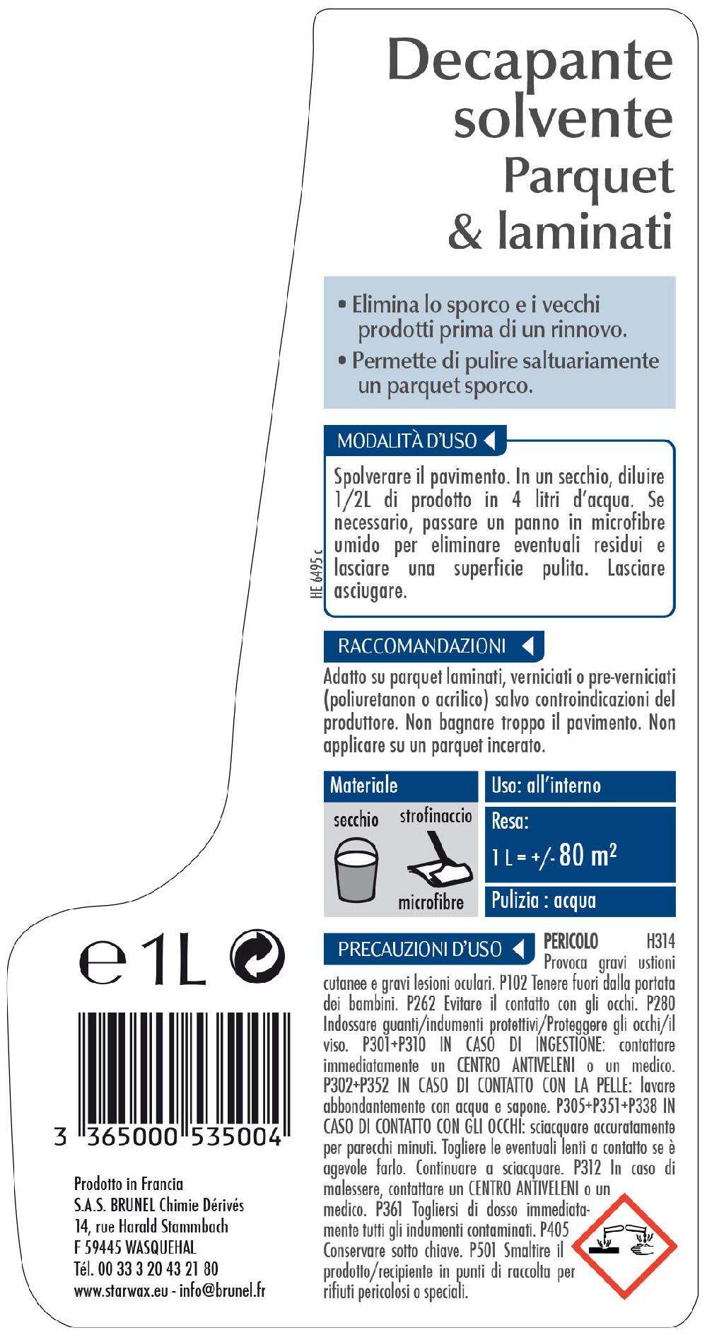 Leroy Merlin Rinnovatore STARWAX Solvente Parquet E Laminati 1 L