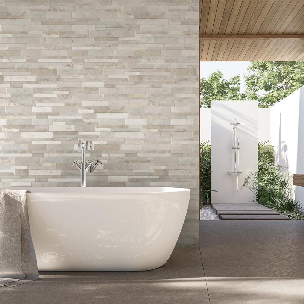 Leroy Merlin Rivestimento Decorativo In Gres Porcellanato Verona 16 X 40 Beige Da Interno 0.96 M²