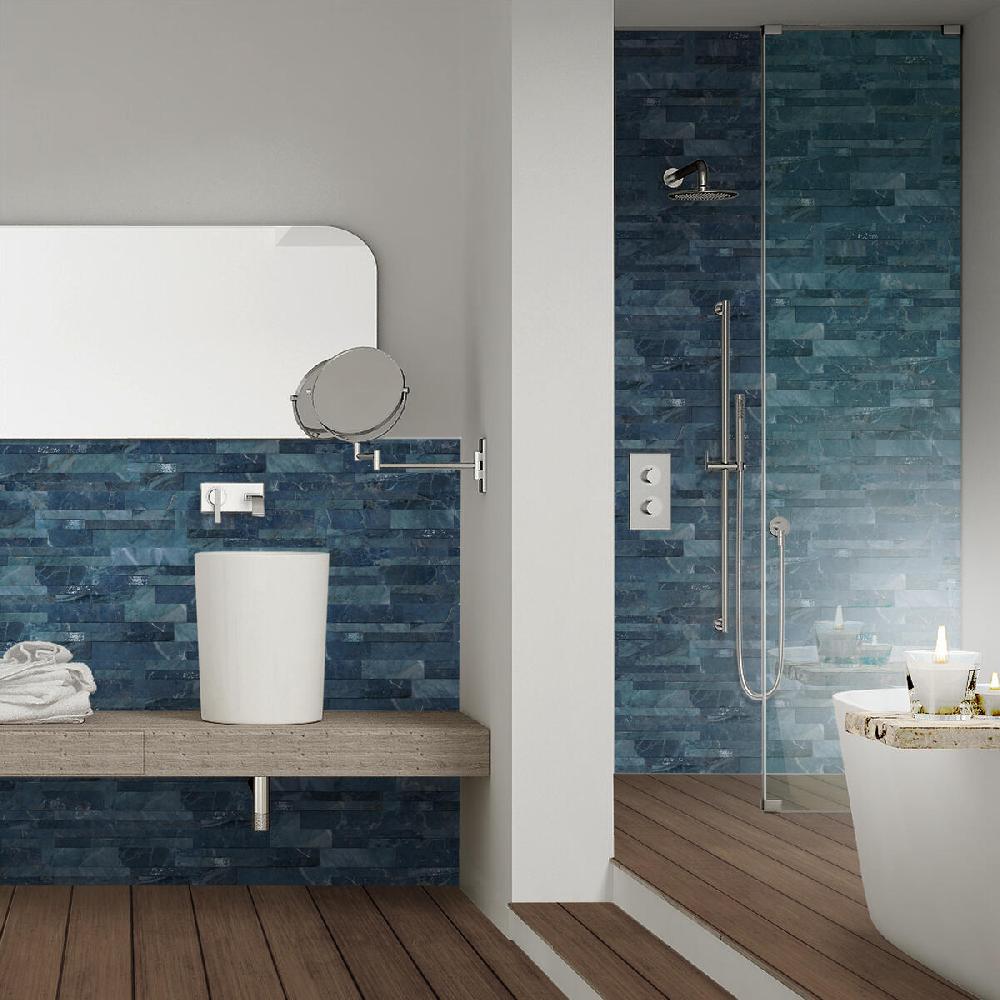 Leroy Merlin Rivestimento Decorativo In Gres Porcellanato Verona 16 X 40 Blu Da Interno 0.96 M²