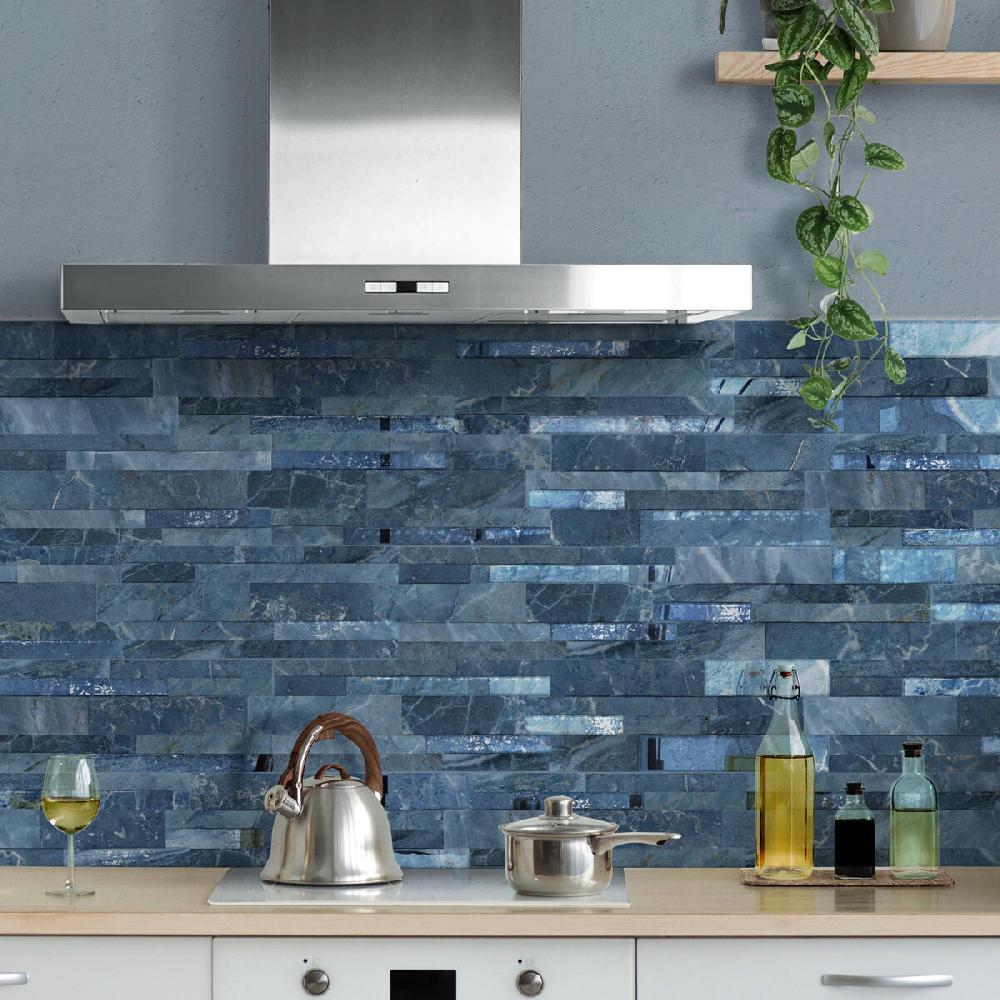 Leroy Merlin Rivestimento decorativo in gres porcellanato Verona 16 x 40 blu da interno 0.96 m²