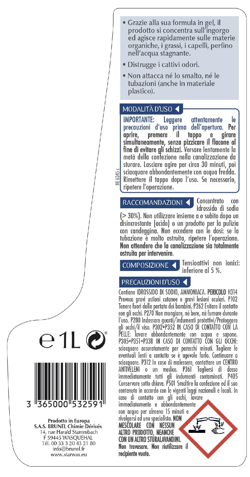 Leroy Merlin Sturatubi STARWAX Sturalavandini Con Soda 1 L