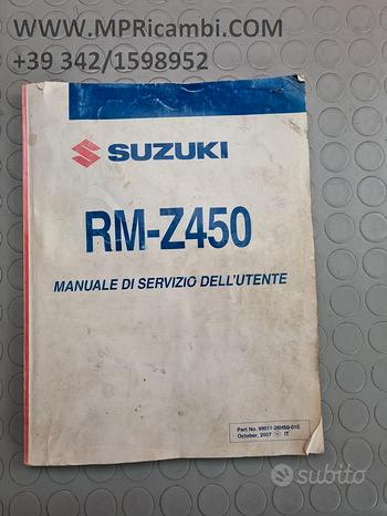 Subito MANUALE USO SUZUKI RMZ 450 2008 2017 rm z 2012 201