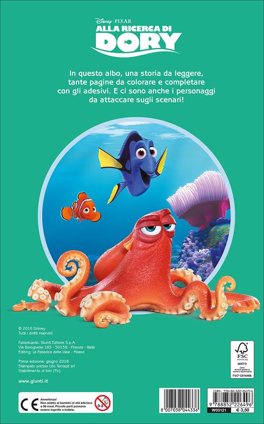 LaFeltrinelli Alla Ricerca Di Dory. Staccattacca E Colora. Con Adesivi. Ediz. Illustrata