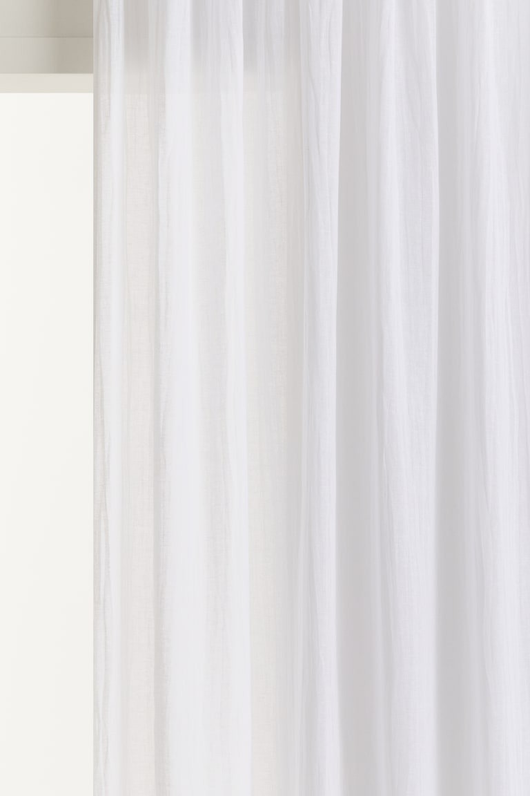 H&M 1-pack Wide Linen-blend Curtain Length - Greige Chiaro - HOME