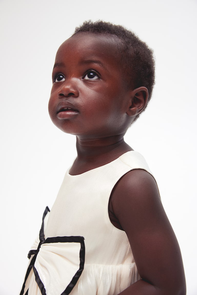 H&M Abito In Organza Con Fiocco Decorativo - Giallo - BAMBINO