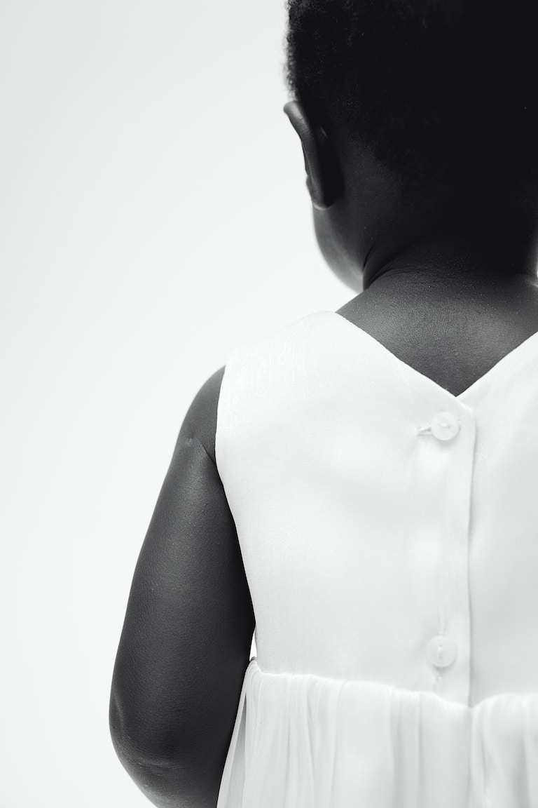 H&M Abito In Organza Con Fiocco Decorativo - Giallo - BAMBINO