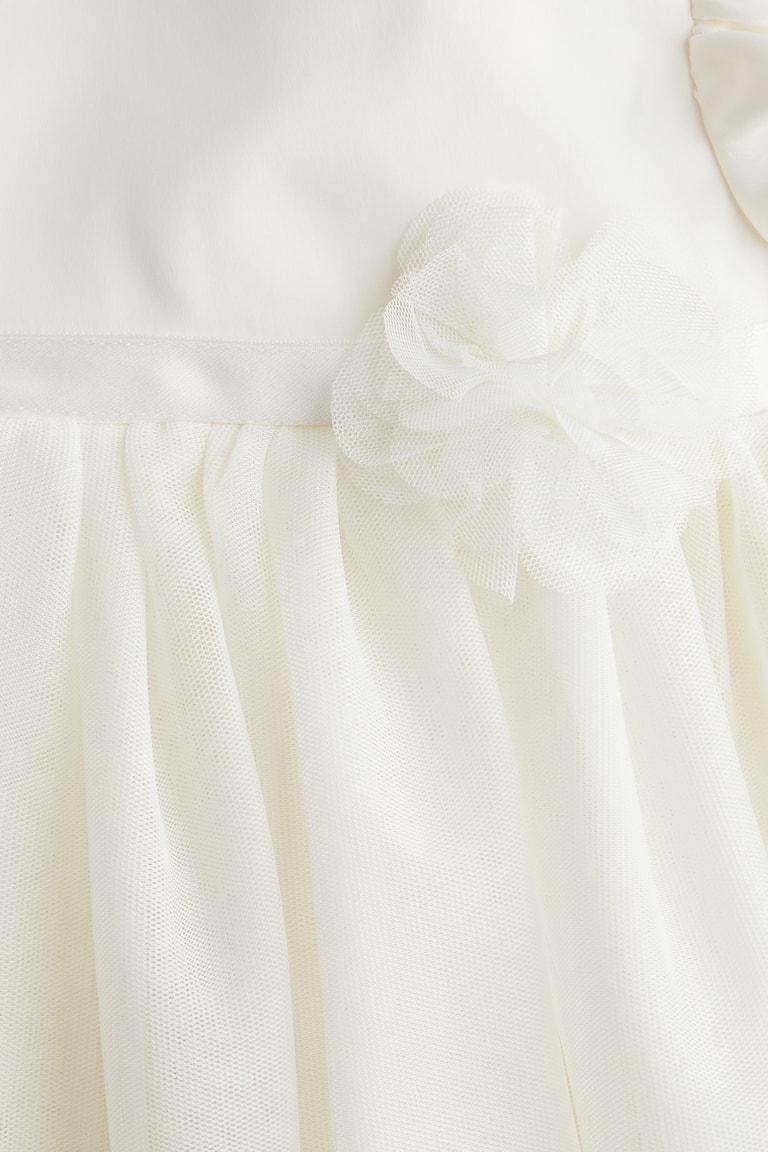 H&M Abito In Satin Con Gonna In Tulle - Rosa Polvere Chiaro - BAMBINO