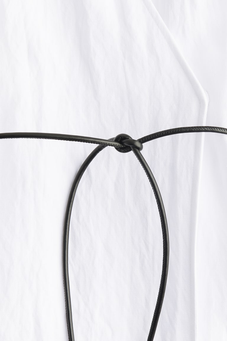 H&M Abito Incrociato Con Cintura Da Annodare - Bianco - DONNA