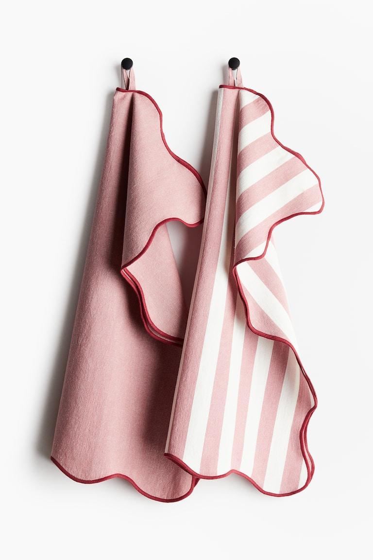 H&M Asciugapiatti smerlati 2 pezzi - Verde bosco/righe - HOME