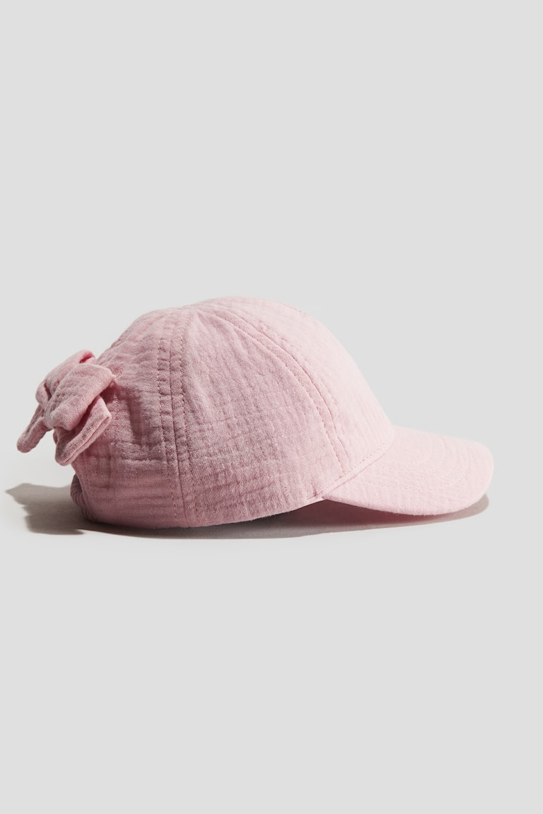 H&M Berretto in mussola con fiocco decorativo - Rosa chiaro - BAMBINO