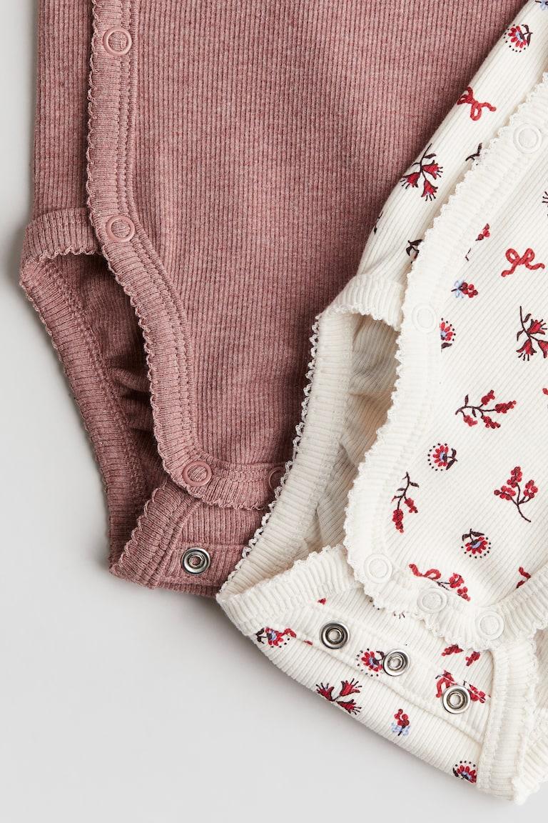 H&M Body Con Funzione Crescita 2 Pezzi - Rosa Polvere/fiori - BAMBINO