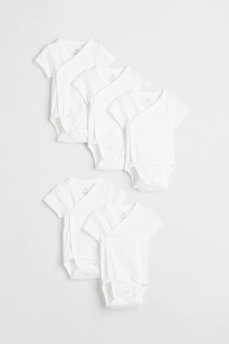 H&M Body in cotone 5 pezzi - Rosa cipria chiaro/rosa cipria - BAMBINO