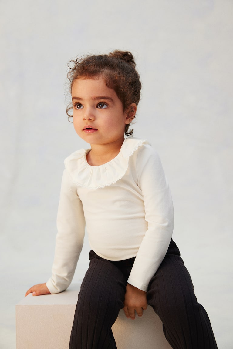 H&M Body In Cotone Con Colletto - Rosa Polvere Chiaro - BAMBINO