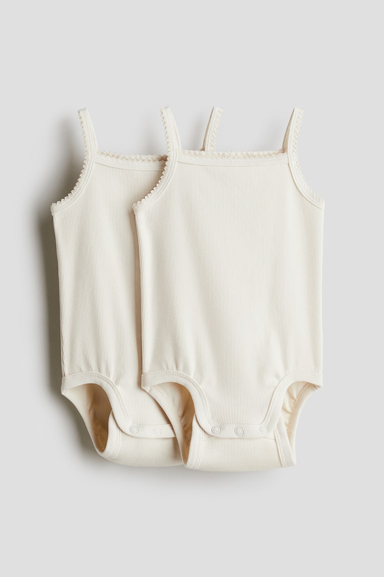 H&M Body in jersey di cotone pima 2 pezzi - Crema - BAMBINO