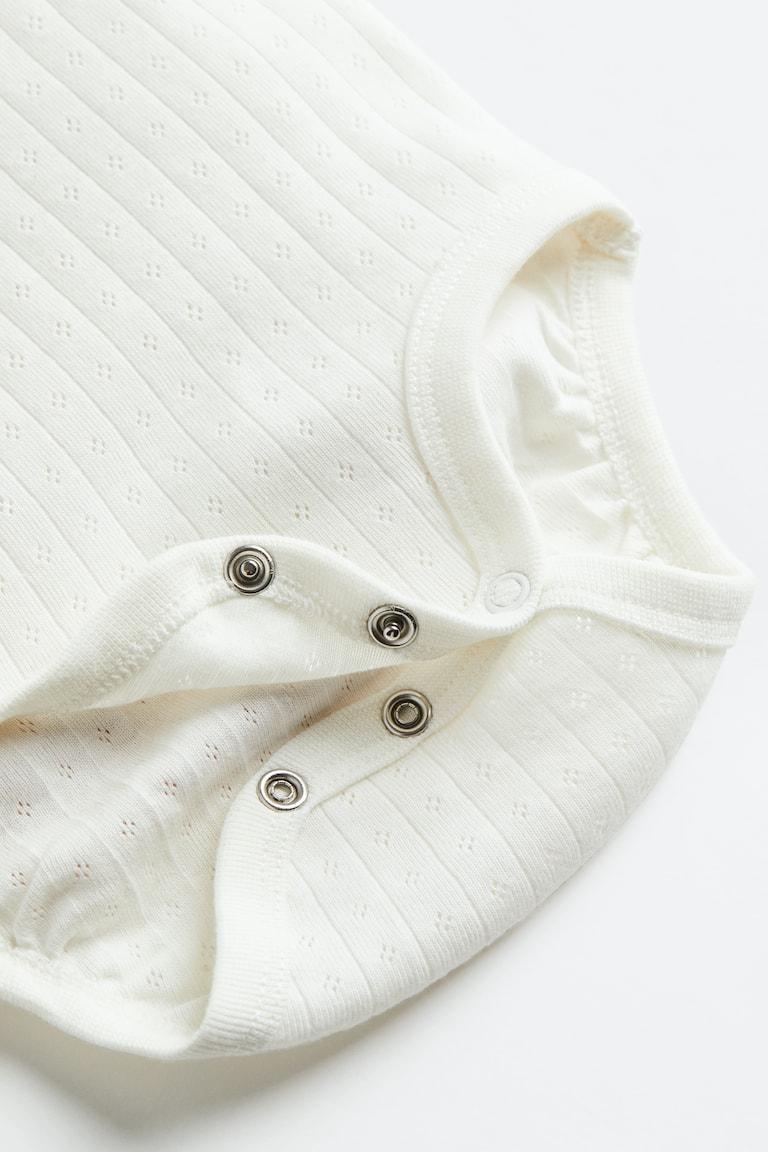 H&M Body In Pointelle 2 Pezzi - Verde Polvere Chiaro/bianco - BAMBINO