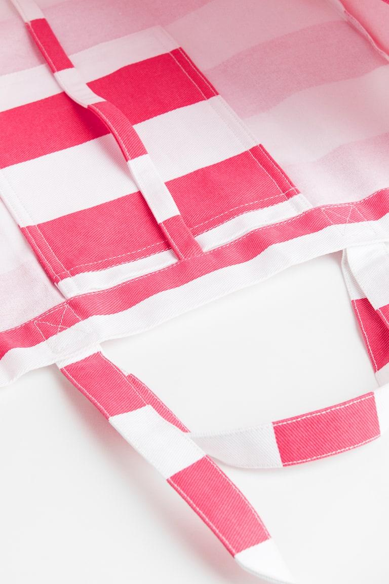 H&M Borsa Da Spiaggia In Tela - Verde Polvere/righe - HOME