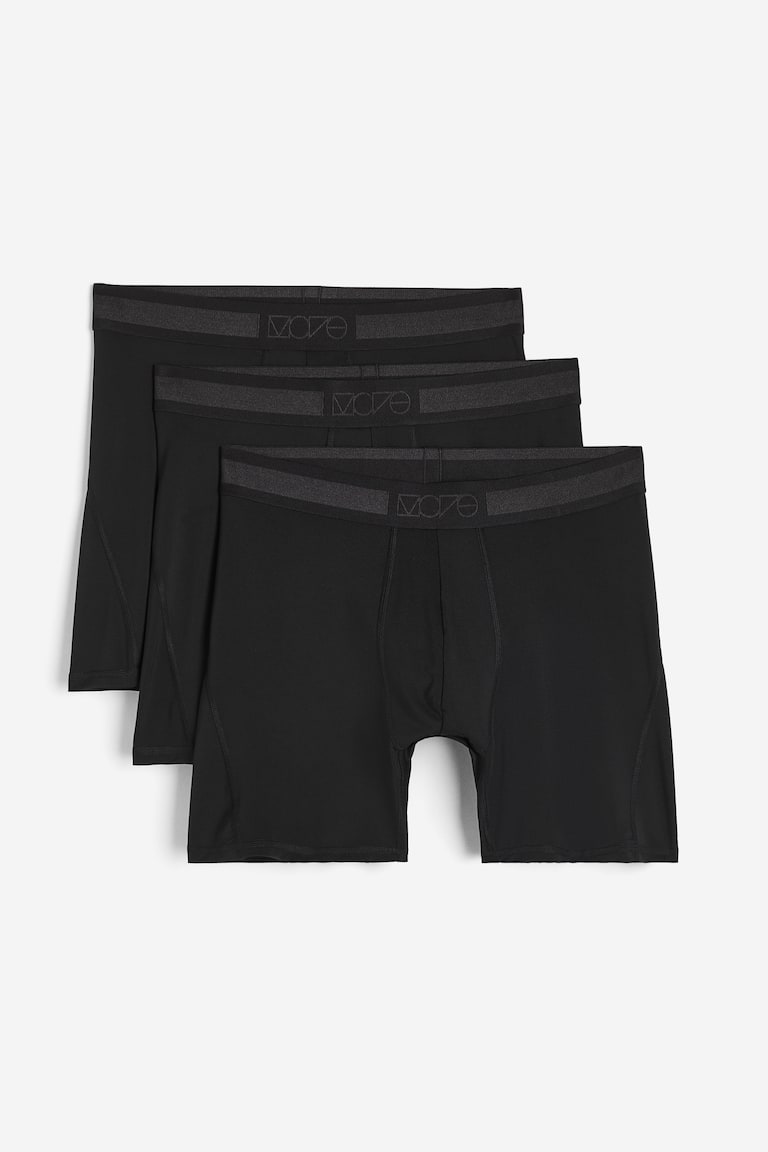 H&M Boxer sportivi con DryMove™ 3 pezzi - Grigio/blu/nero - UOMO