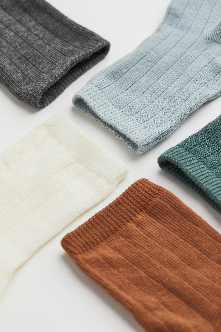 H&M Calze In Maglia 5 Paia - Viola Chiaro/rosa Acceso - BAMBINO