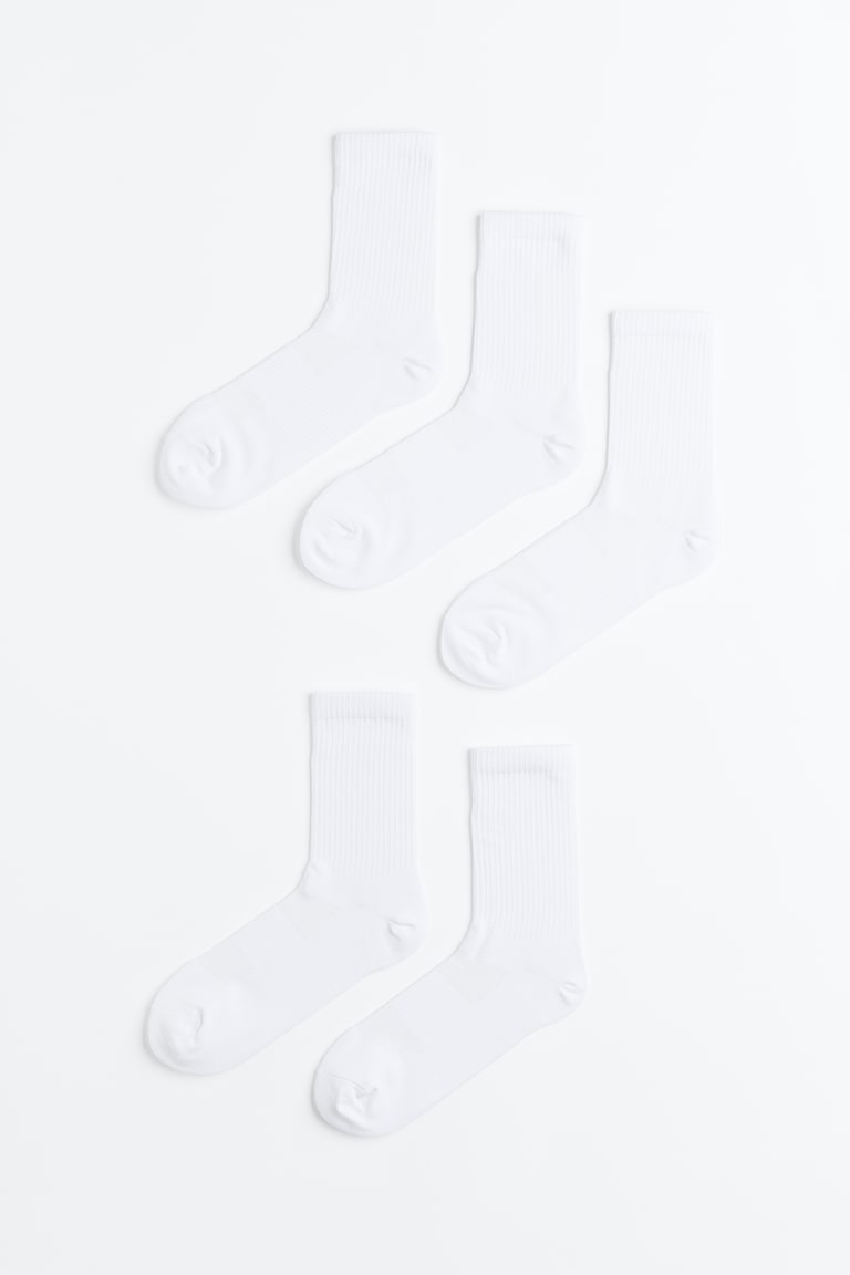 H&M Calzini sportivi con DryMove™ 5 paia - Bianco - UOMO