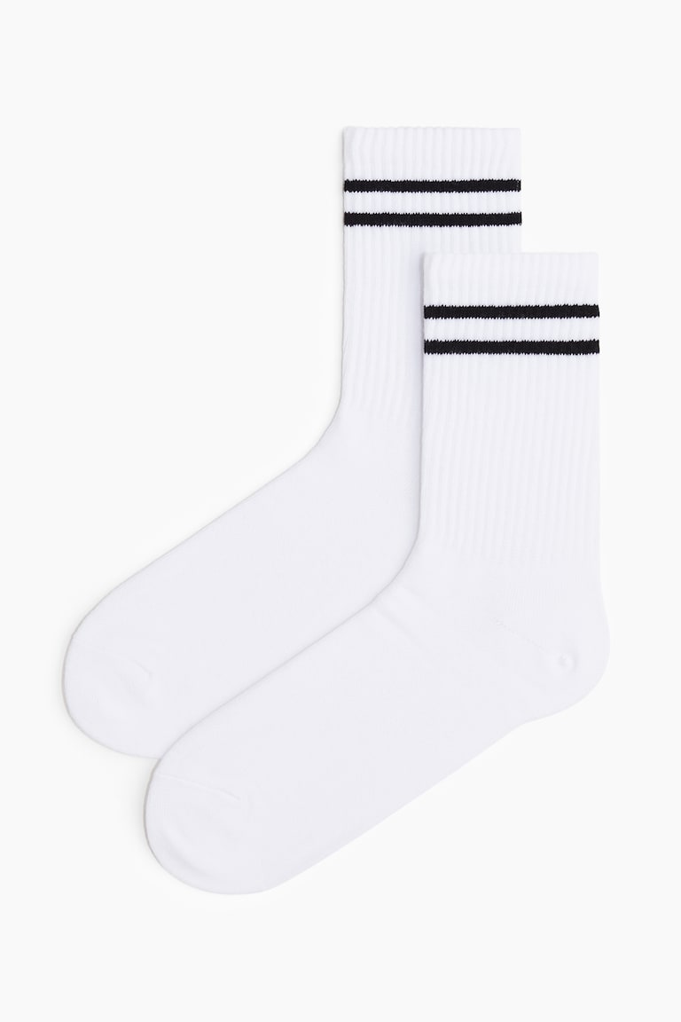 H&M Calzini Sportivi In DryMove™ 5 Paia - Bianco/righe - UOMO