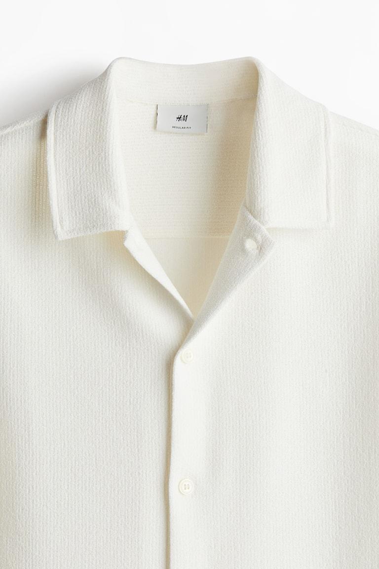 H&M Camicia A Maniche Corte In Jersey Regular Fit - Crema - UOMO