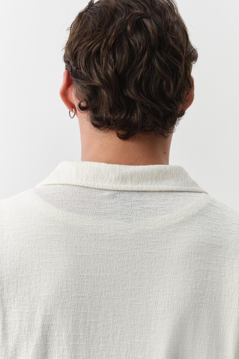 H&M Camicia Bowling In Jersey Regular Fit - Crema - UOMO