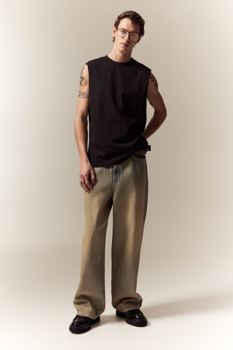 H&M Canotta Effetto Lavato Regular Fit - Rosa Pesca - UOMO