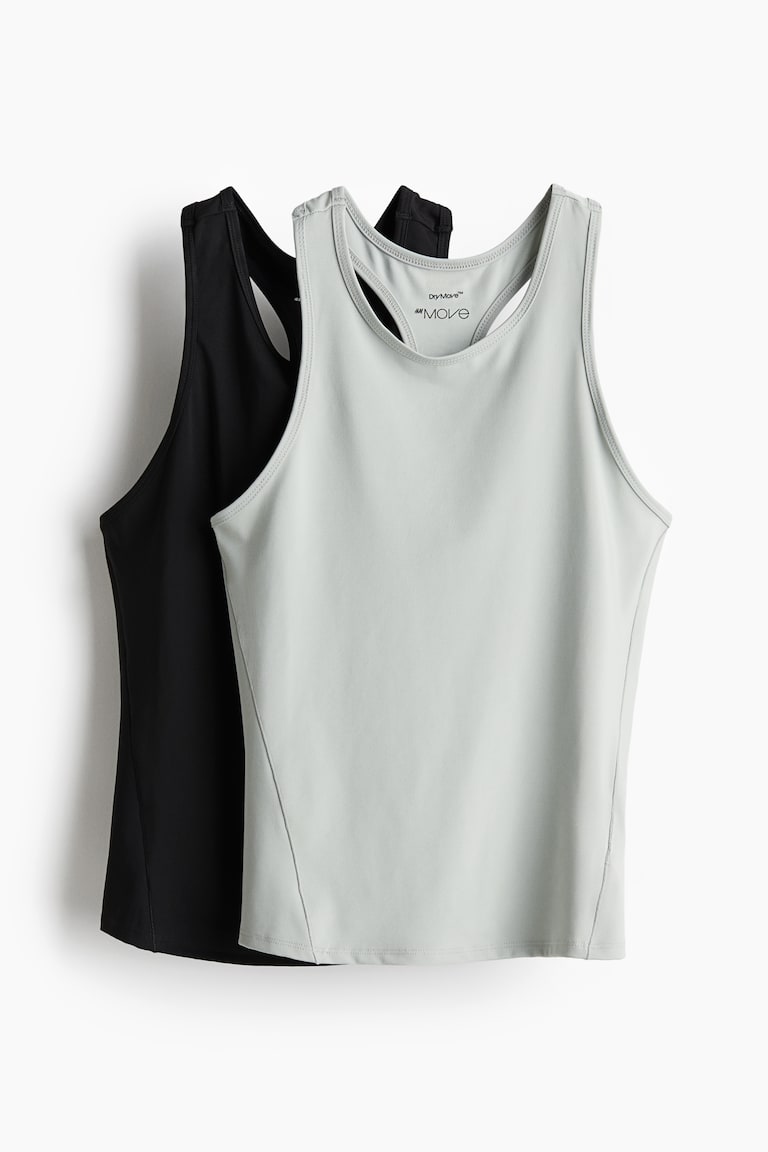 H&M Canotte sportive con DryMove™ 2 pezzi - Nero - DONNA